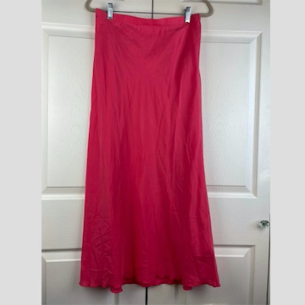 Free People Silk High Rise Midi Skirt  NEW